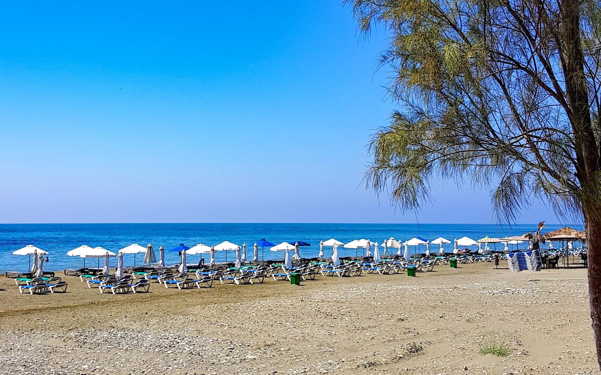 Parasolia Kiti Beach in Cyprus